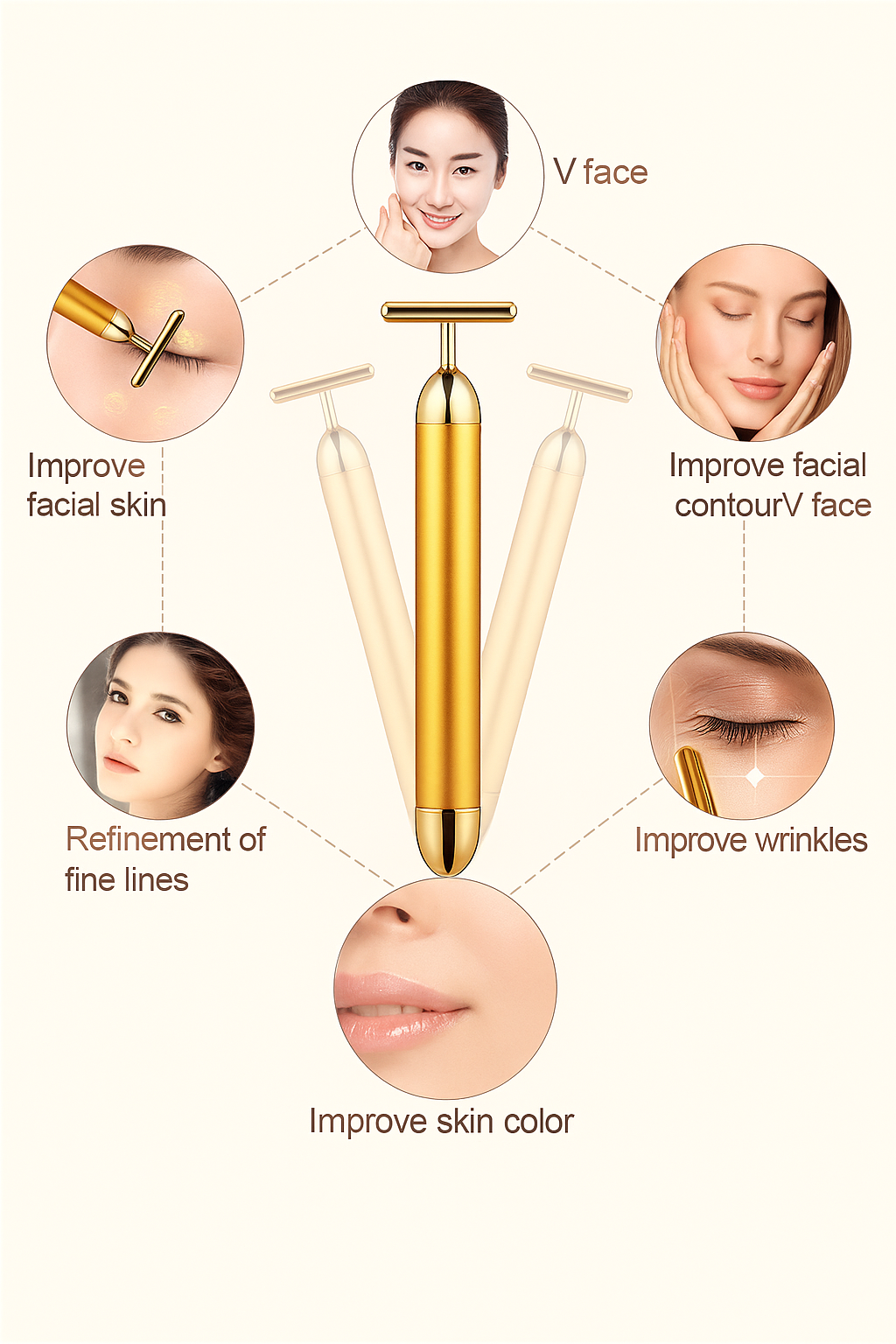 24K Gold Electric Facial Massage Roller