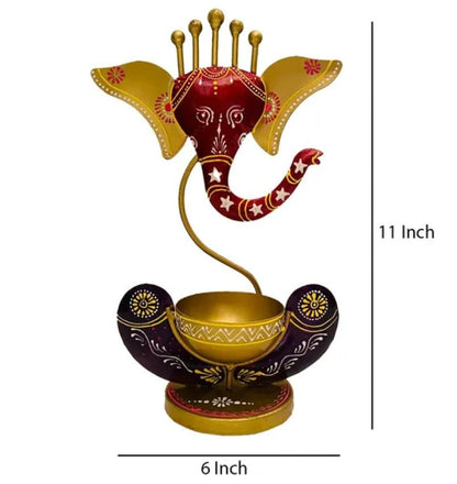 Spiritual Decor Ganesha with Tealight Candle Holder