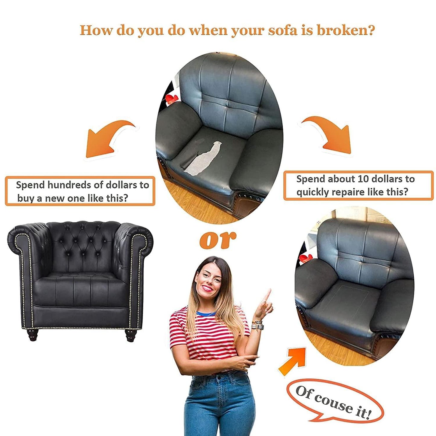 DIY Leather Repair Patch for Sofa & Home Furniture