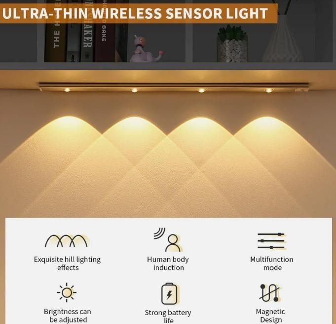 Smart USB Rechargeable PIR Sensor Cabinet Light