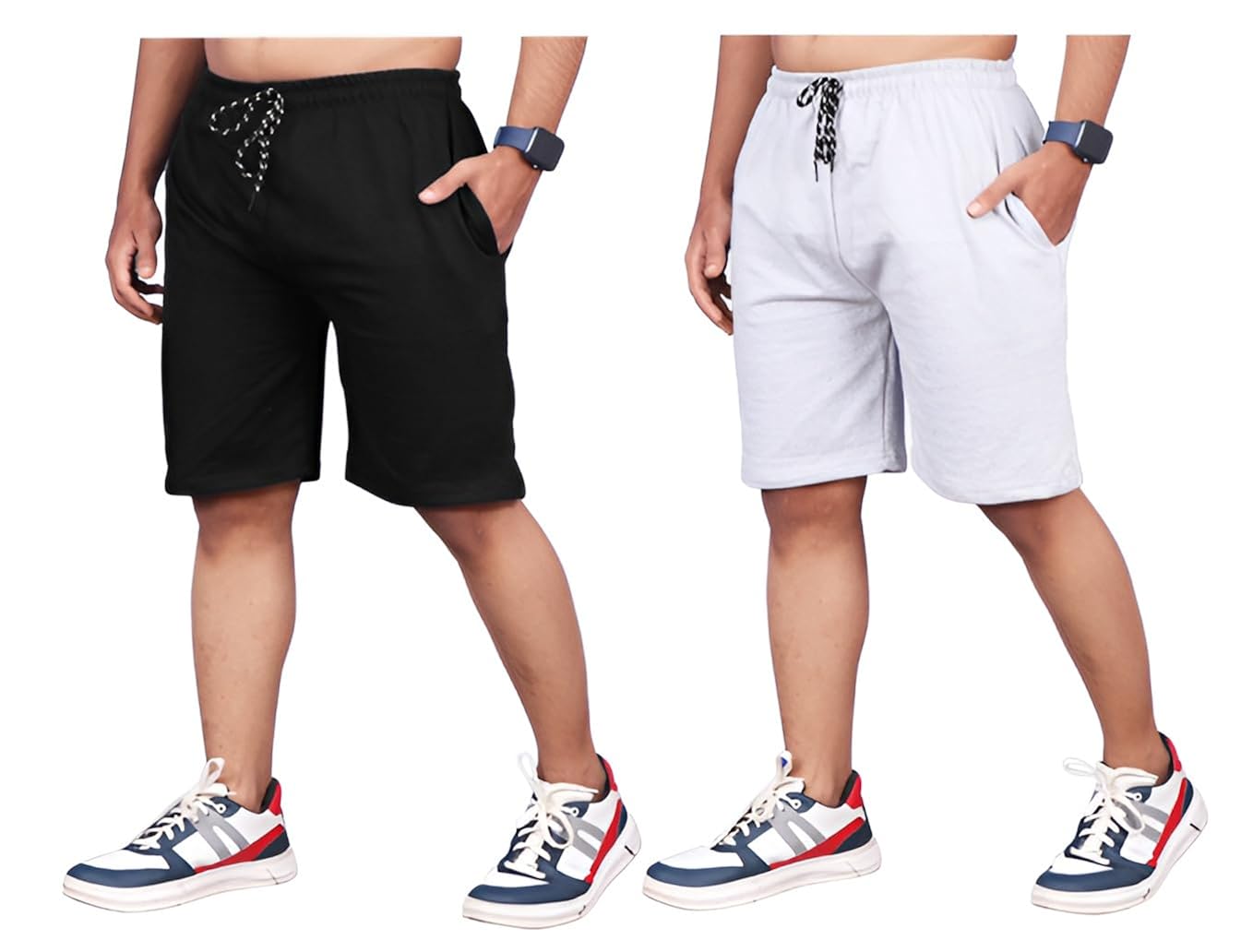 Combo of 4 Men's Stretchable Cotton Shorts