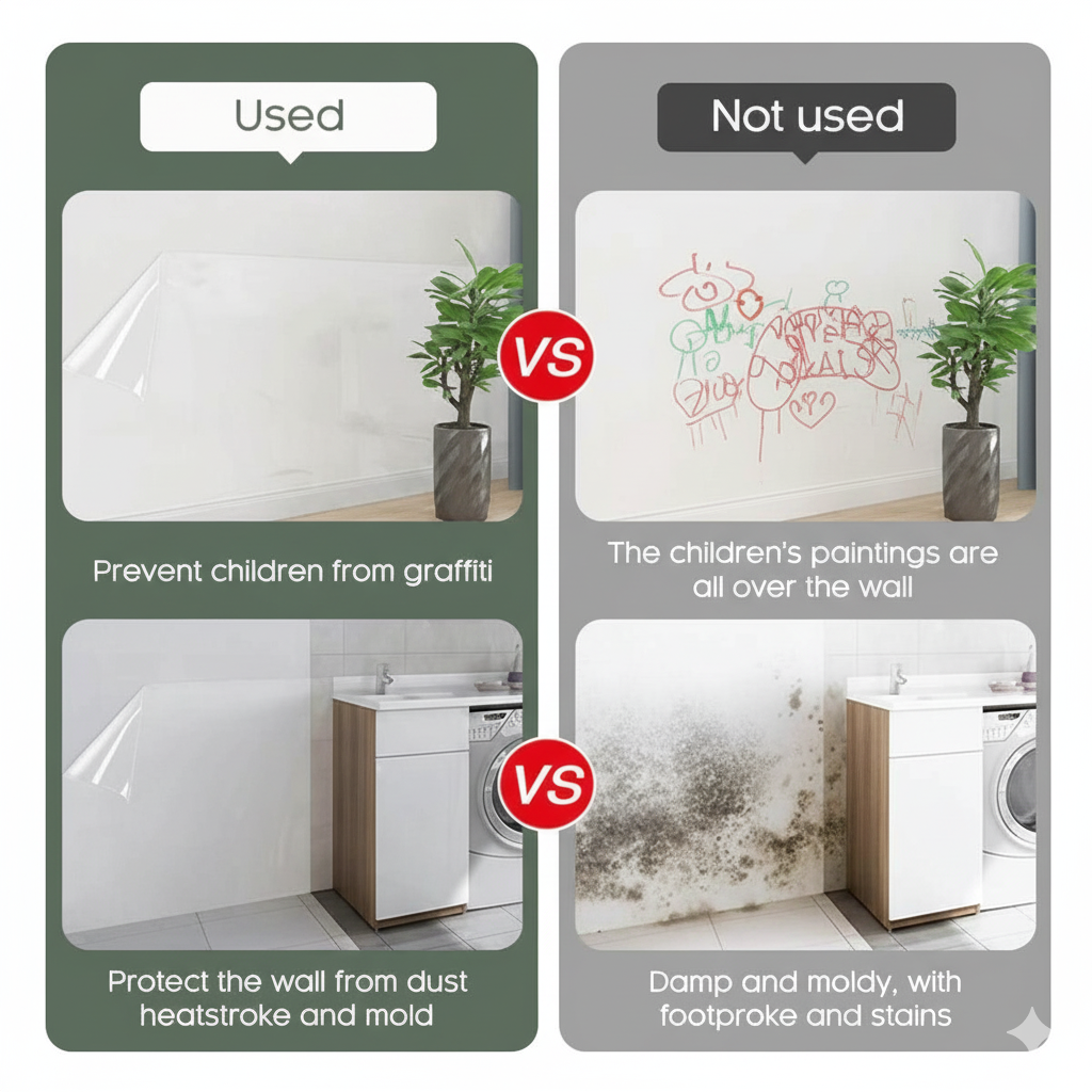 Self-Adhesive Transparent Wall Protection Film – Buy 1 Get 1 Free